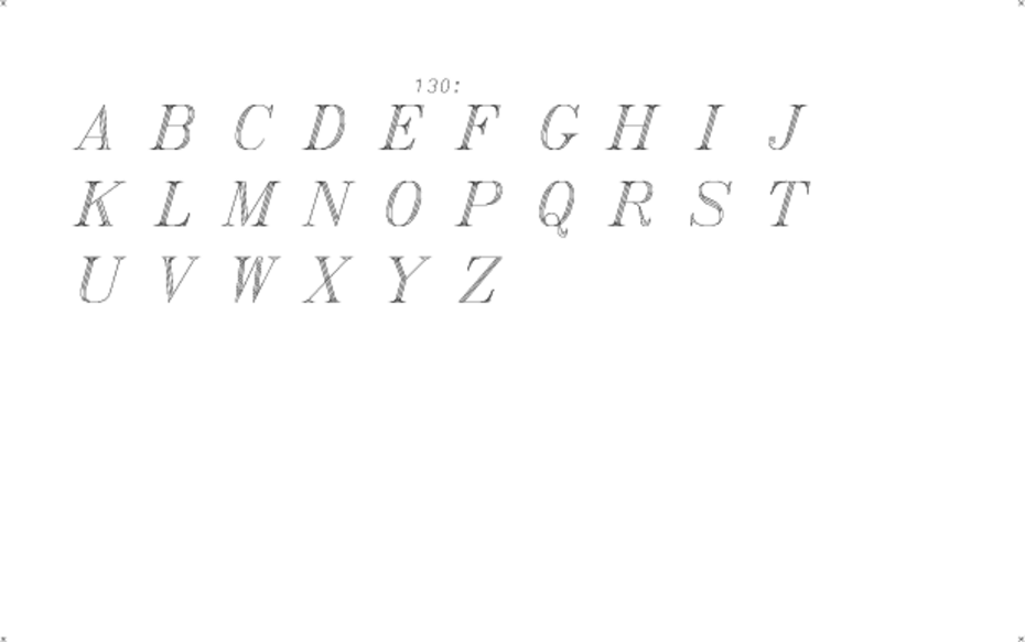 hershey occidental glyphs range 130