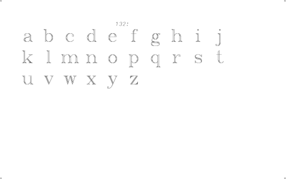 hershey occidental glyphs range 132