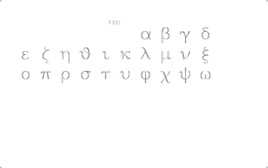 hershey occidental glyphs range 133