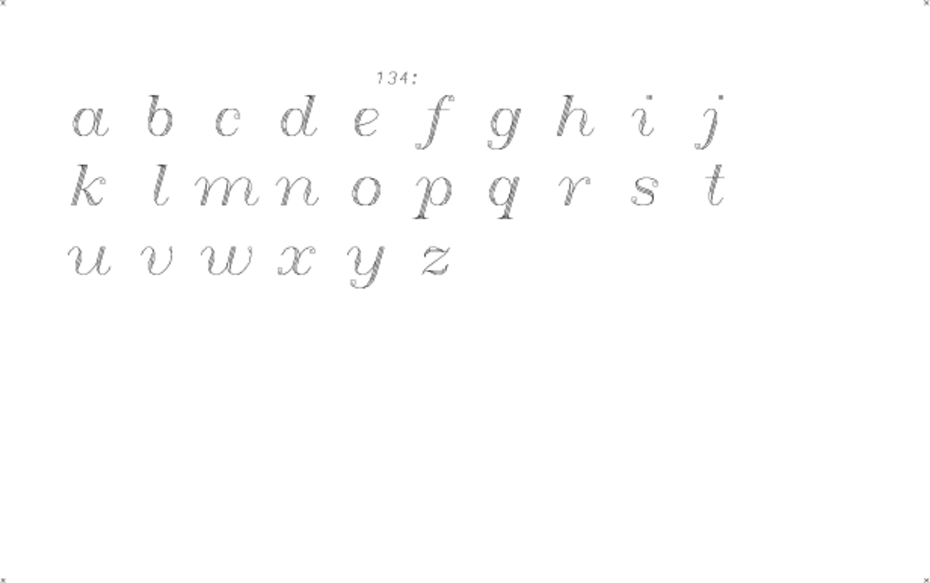 hershey occidental glyphs range 134