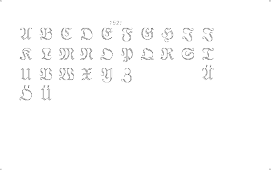 hershey occidental glyphs range 152