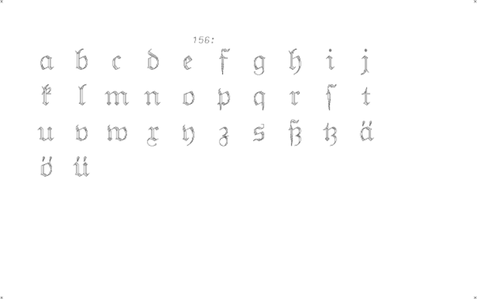 hershey occidental glyphs range 156