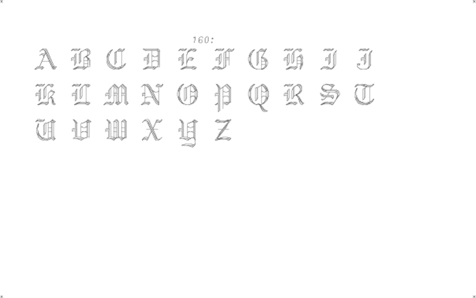 hershey occidental glyphs range 160