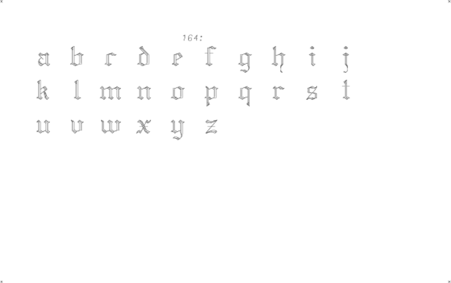 hershey occidental glyphs range 164