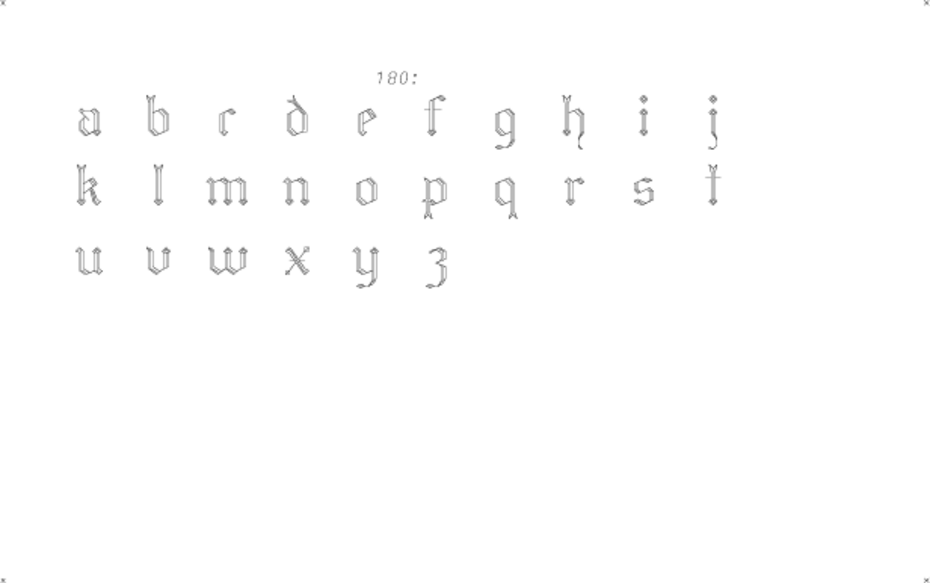 hershey occidental glyphs range 180