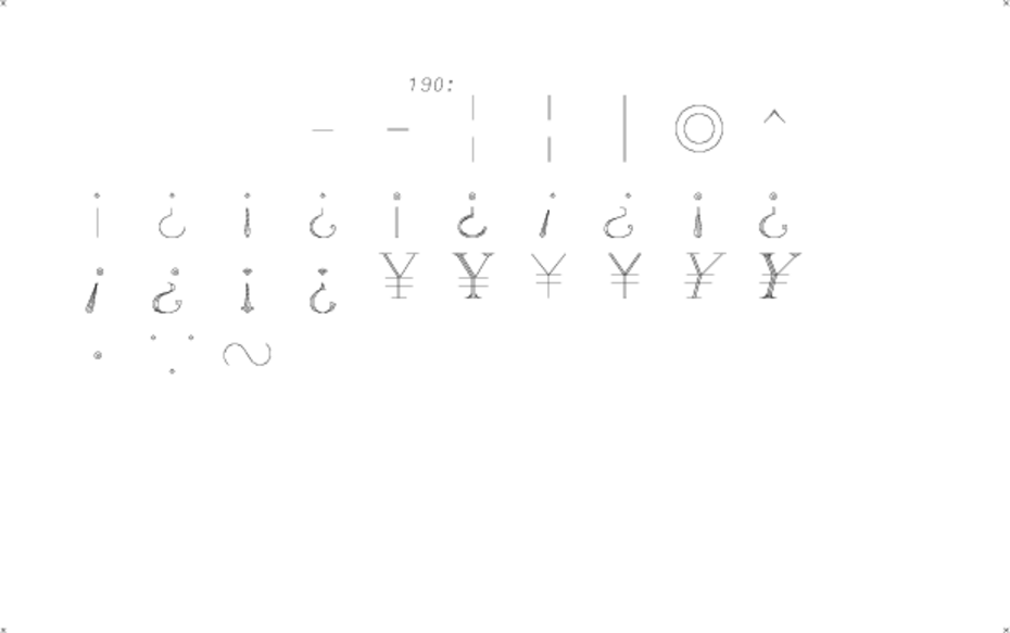 hershey occidental glyphs range 190