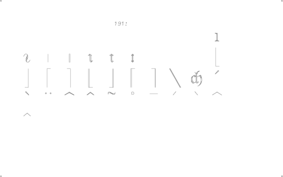 hershey occidental glyphs range 191