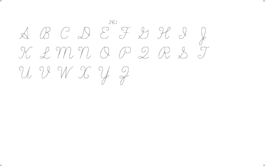 hershey occidental glyphs range 26