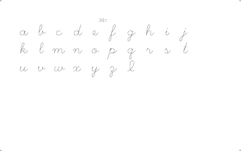 hershey occidental glyphs range 30