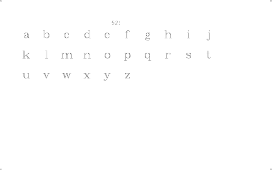hershey occidental glyphs range 52