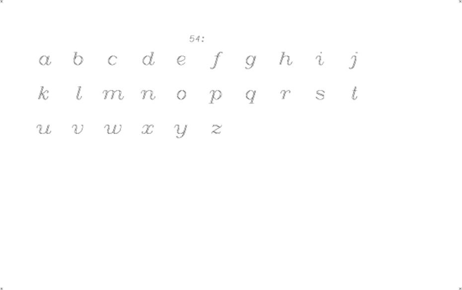 hershey occidental glyphs range 54