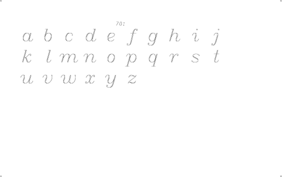 hershey occidental glyphs range 70