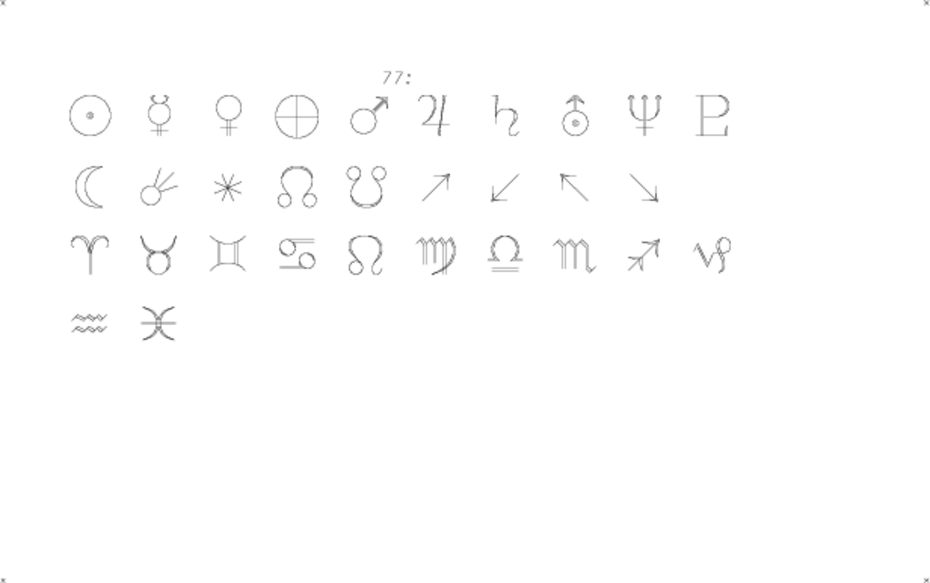 hershey occidental glyphs range 77