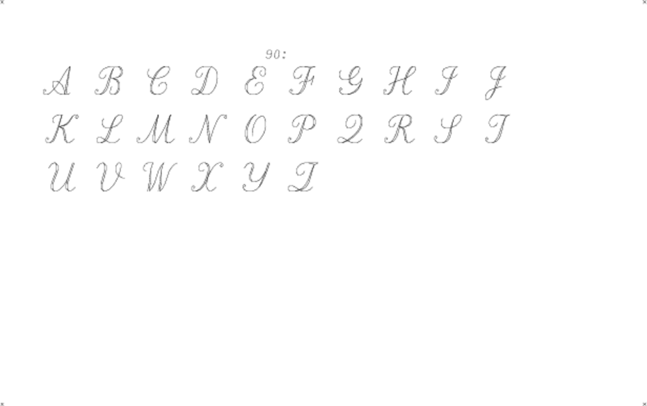hershey occidental glyphs range 90